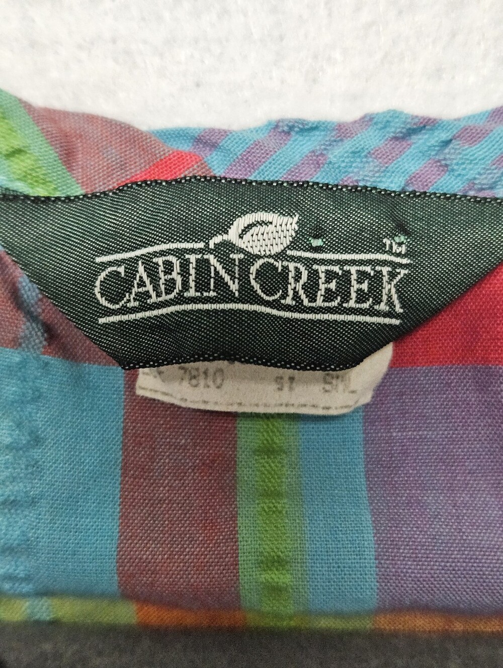 Vintage Cabin Creek Sleeveless Button Front Tank Top Madras Plaid 90s - Picture 2 of 9